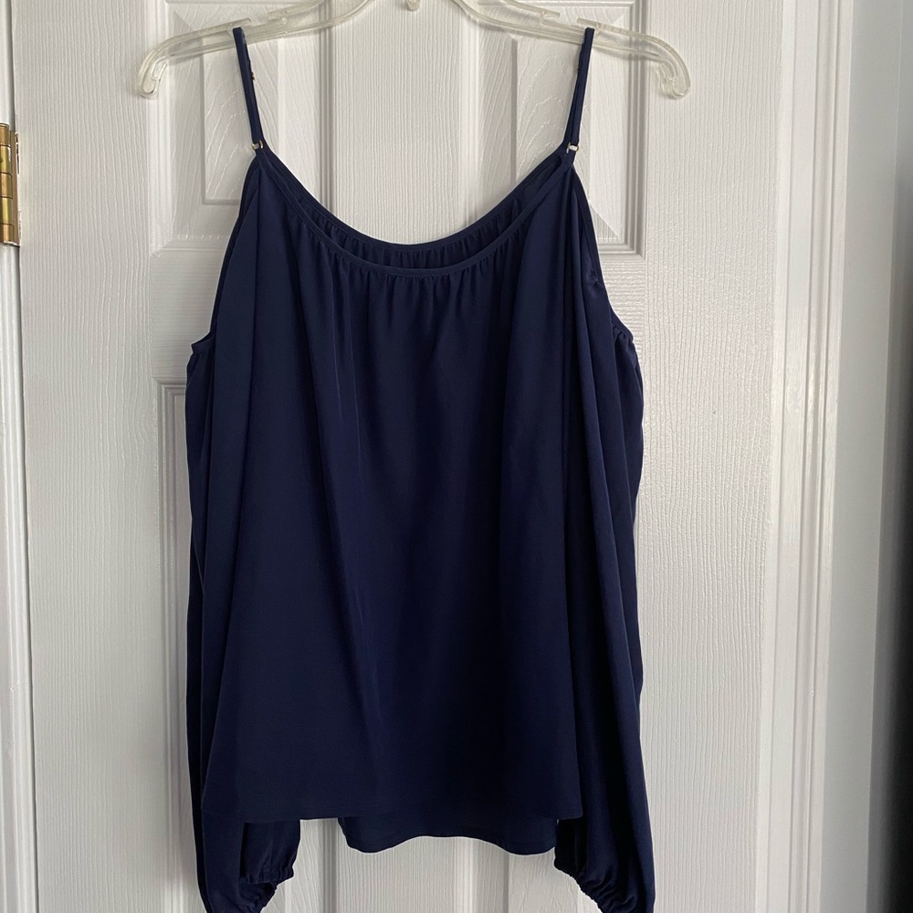 Lilly Pulitzer Navy Cold Shoulder Blouse